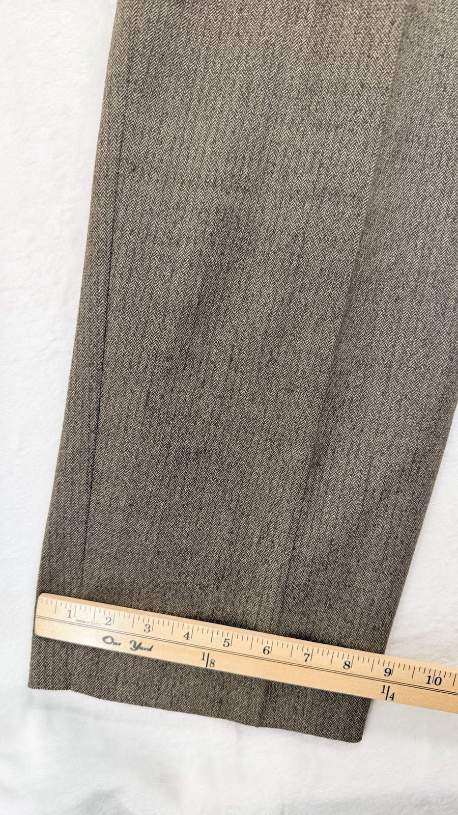 Vintage LL Bean Pants 6 Womens Wool Stretch Pleated Brown High Rise Straight New