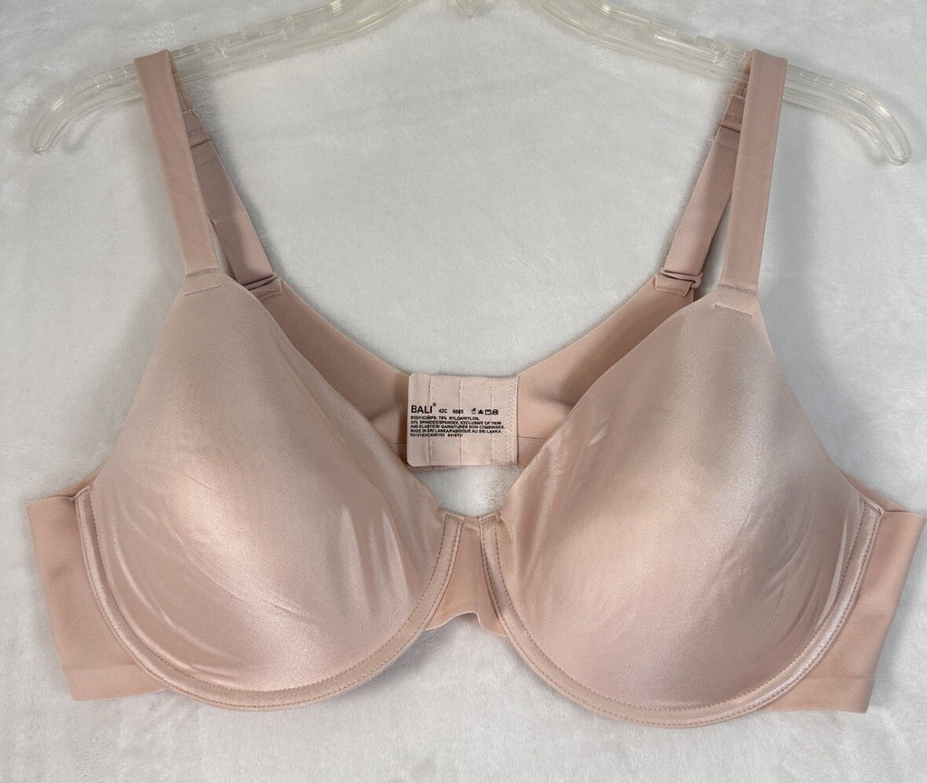Bali Bra 42C Pink Underwire No Show Support DF0085