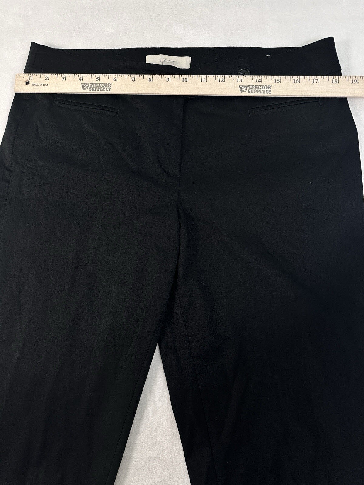 Ann Taylor Marisa Crop Pants Size 10 Black Button Tab Womens