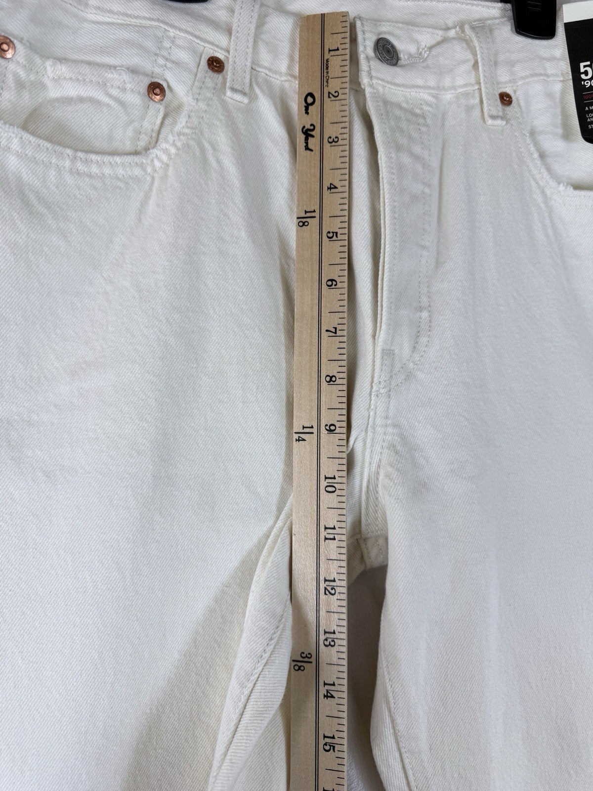 Levis 501 ‘90s Womens Jeans 30 30x32 White Ivory Button Fly Original New