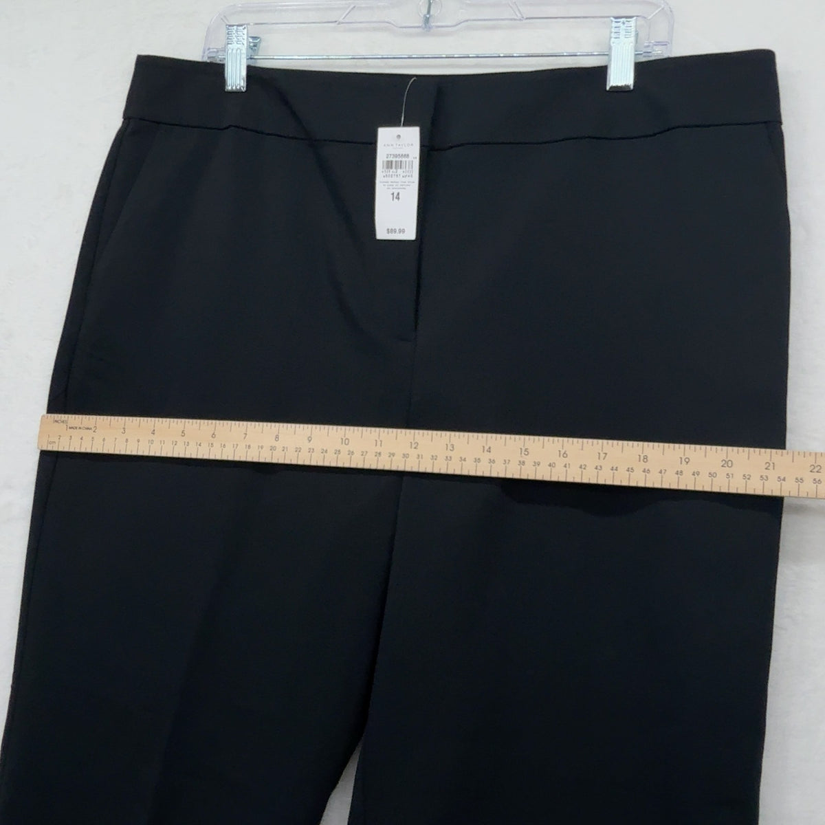 Ann Taylor Ankle Pants 14 Curvy Womens Black Button Hem New NWT