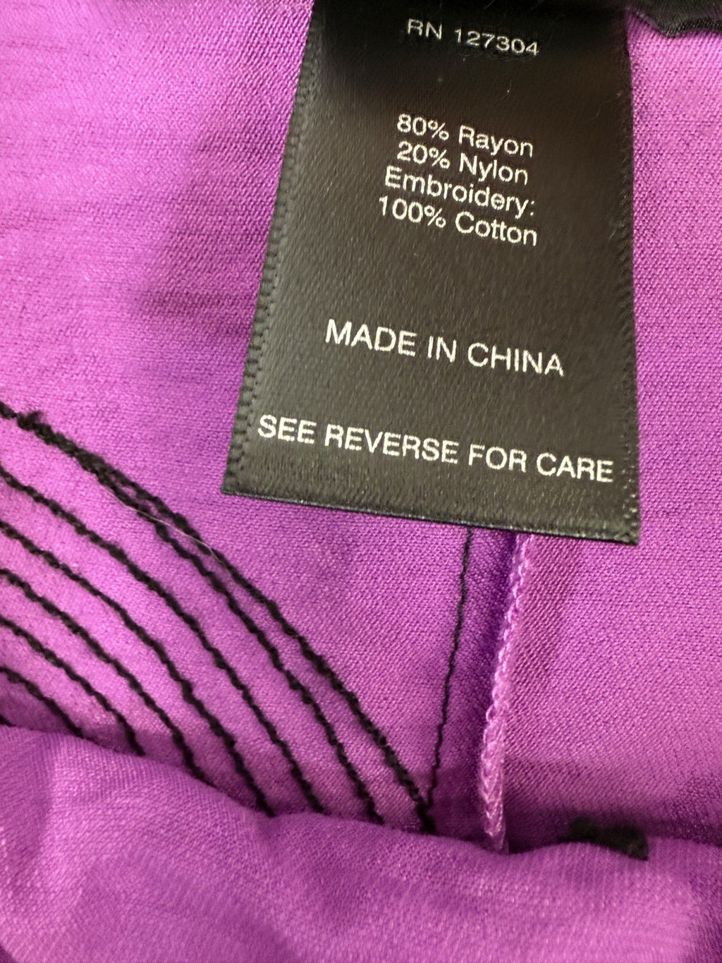 Ali Miles Small Tops With Collar Purple Boho Artsy Womens Tunic Embroidered