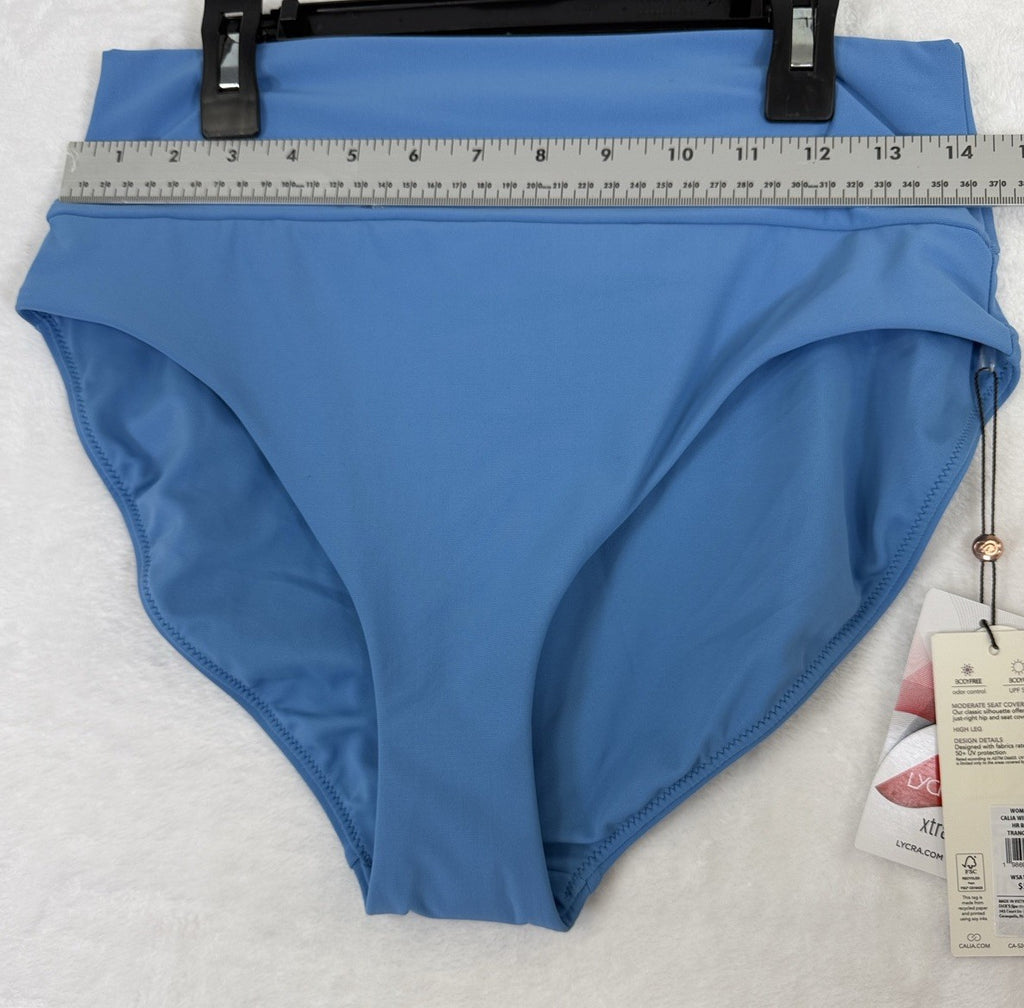 Calia Swimwear Medium Bottoms Blue High Rise Swimsuit Tankini Bikini Women NEW