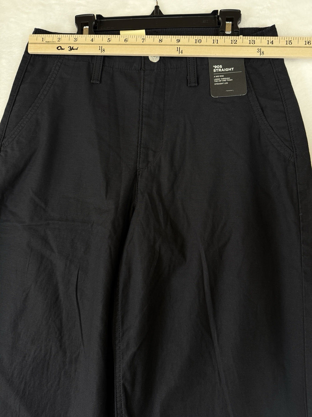 Levis 90s Straight Leg Pants 27 Womens Black 27x28 100% Cotton Mid Rise New NWT