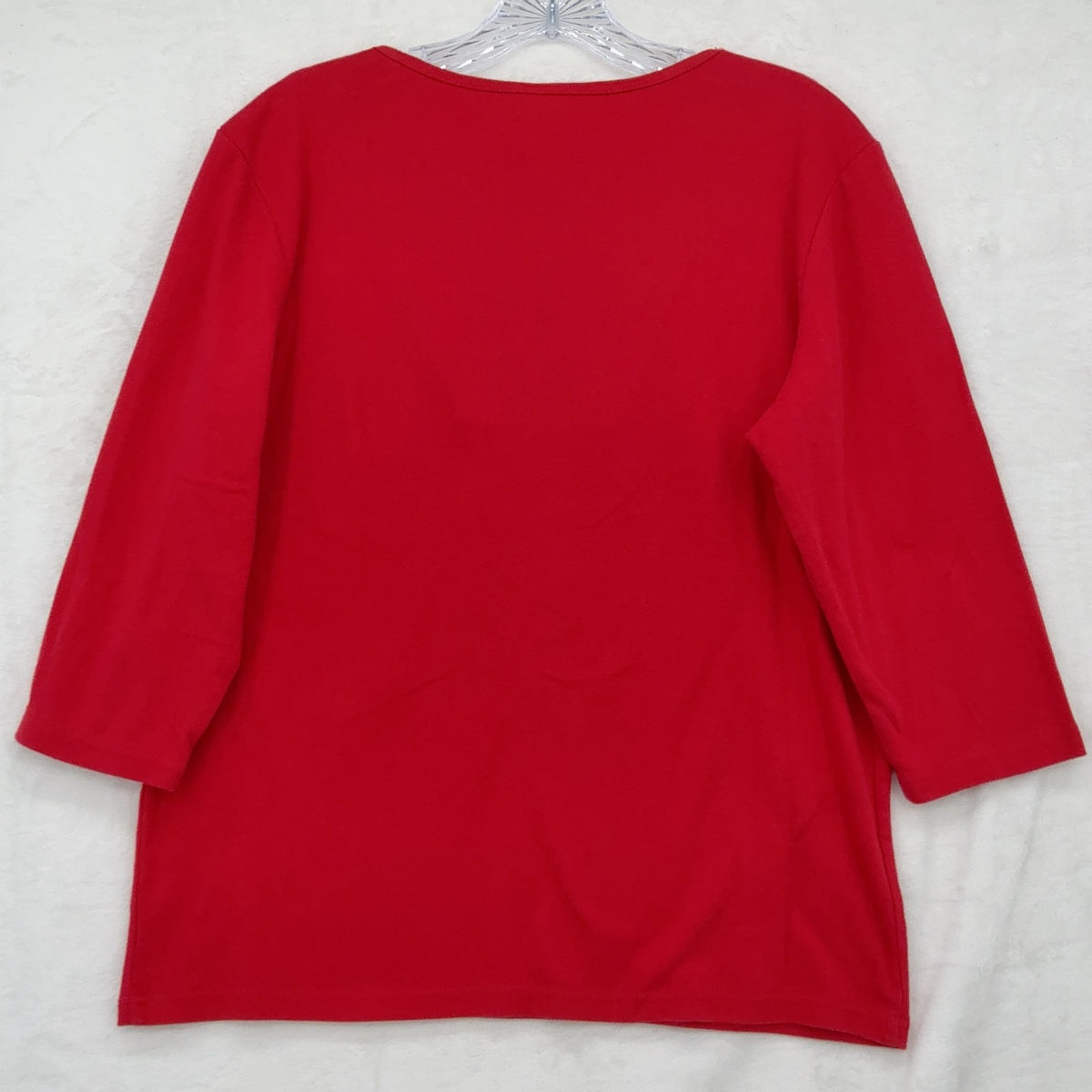 Decorated Originals Christmas Top Large Womens Red Snowman Embellished Teacher