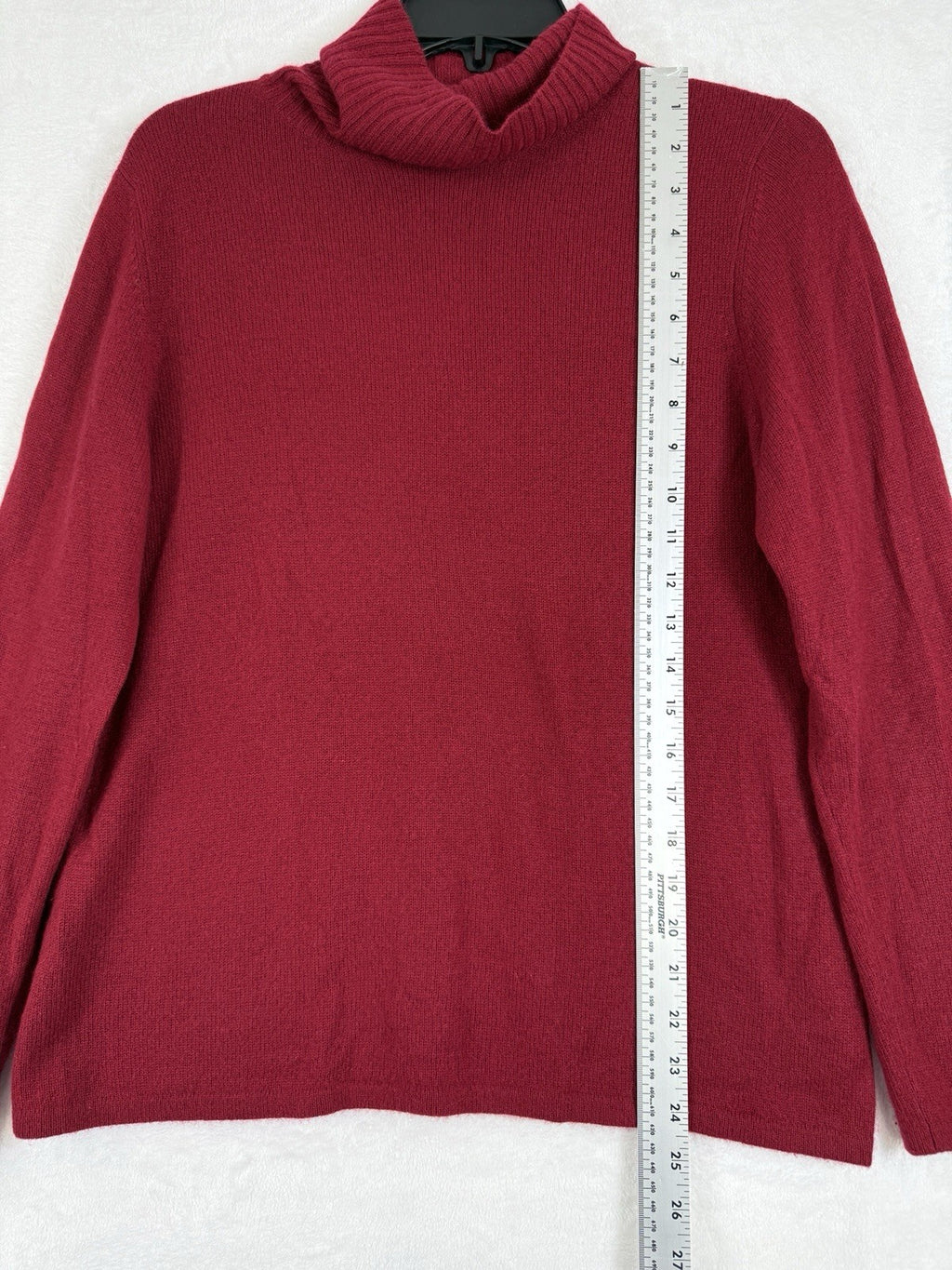 Ann Taylor Cashmere Turtleneck Sweater Large Petite Red Women LP 100% Cashmere