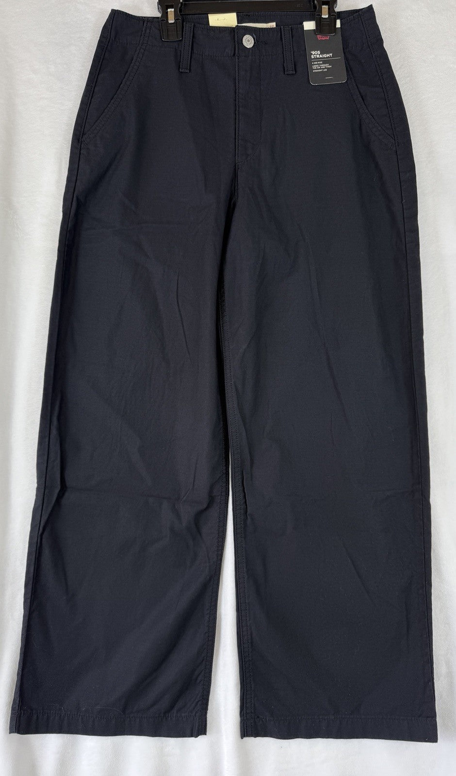 Levis 90s Straight Leg Pants 27 Womens Black 27x28 100% Cotton Mid Rise New NWT