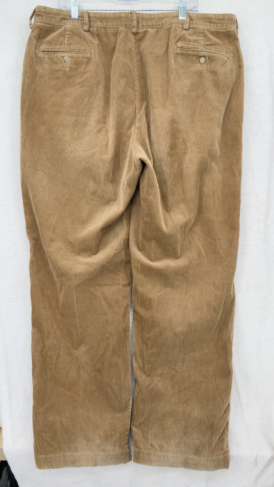 Polo Ralph Lauren Andrew Corduroy Pants 42x32 Mens Tan Beige Pleated