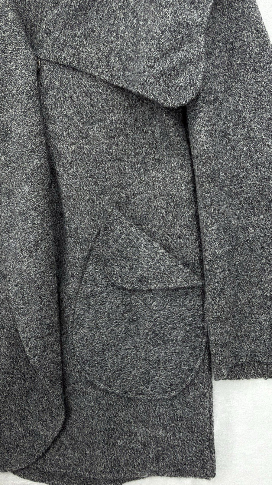 Mieko Mintz Coat Small Gray Kantha Wool Womens Jacket Art To Wear Lagenlook