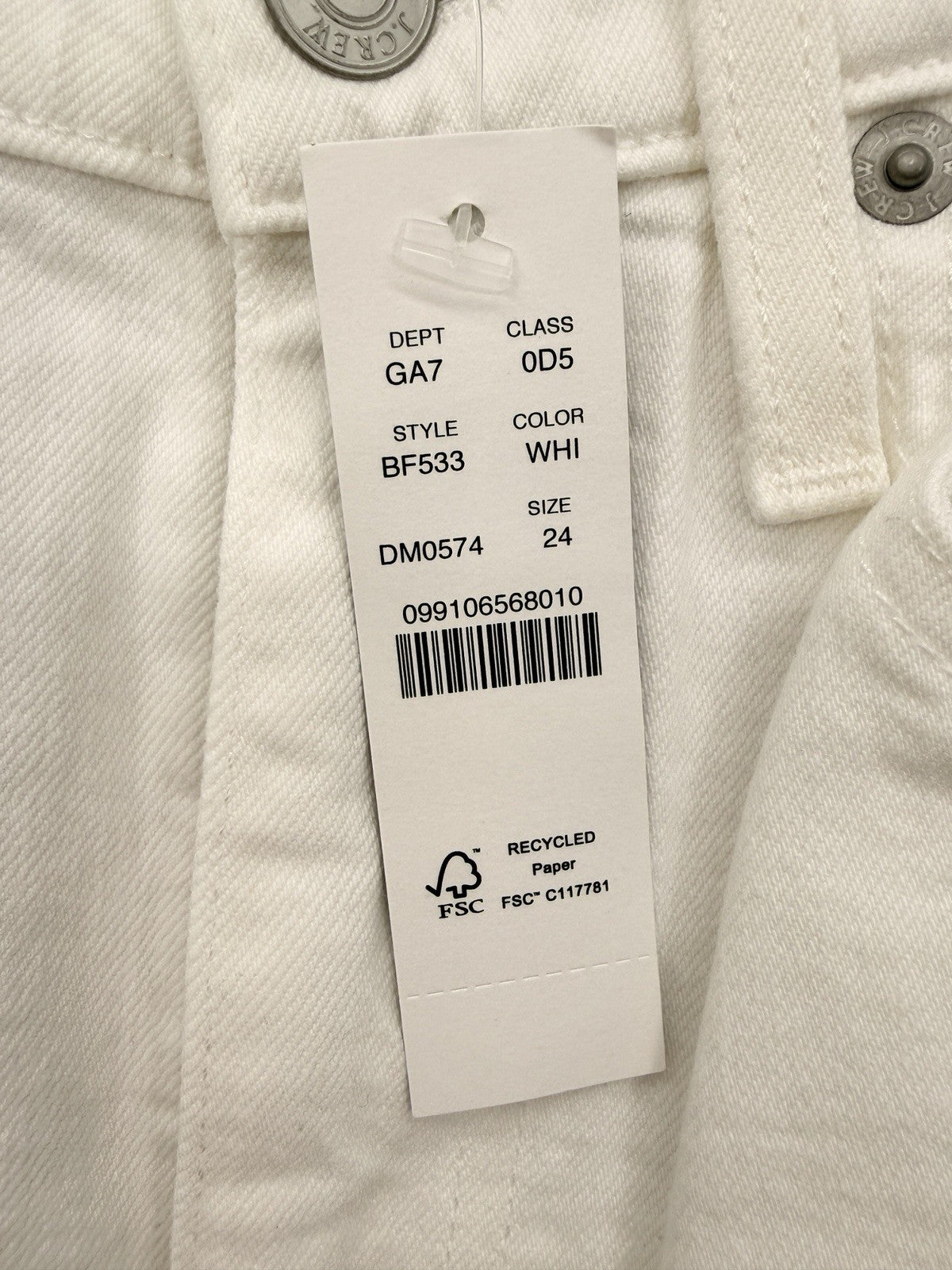 J Crew Slim Boyfriend Jeans 24 White Raw Hem Womens Denim New NWT