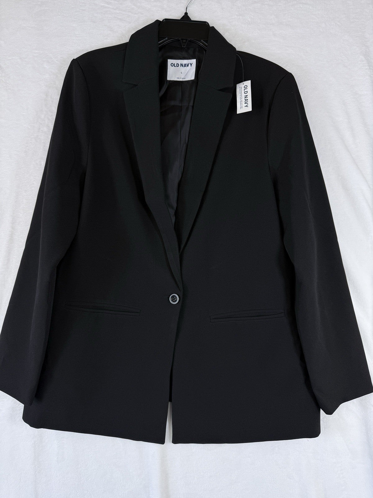 Old Navy Blazer Women Large Black Jacket Classic Stretch New NWT