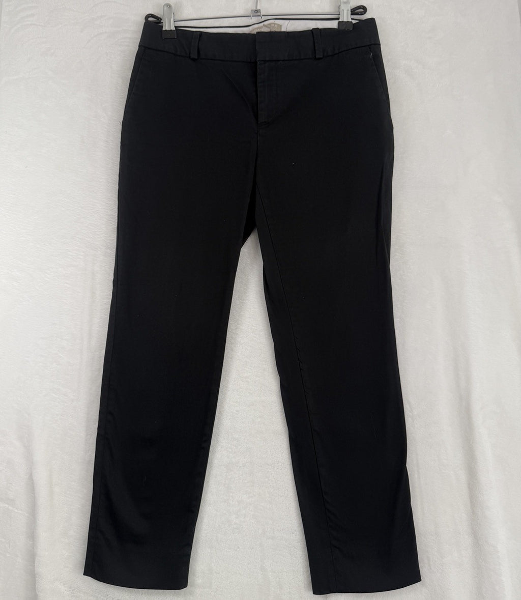 Banana Republic Hampton Pants Black 2 Petite 2P Ankle Womens Cotton Stretch