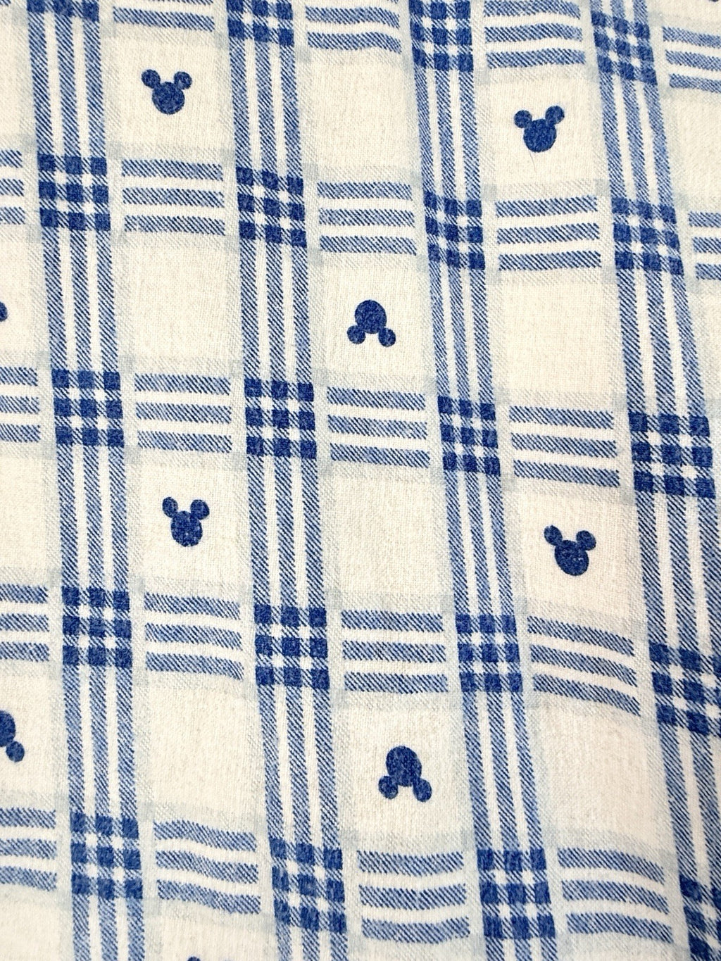 Vintage Mickey Co Shirt Womens Flannel Blue Mickey Mouse Long Sleeve