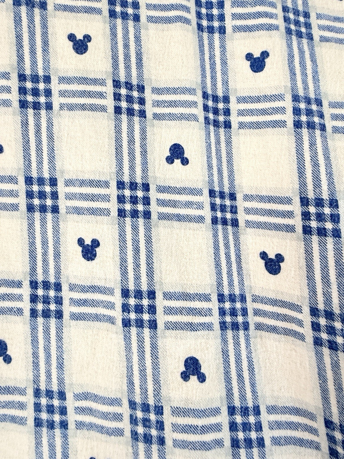 Vintage Mickey Co Shirt Womens Flannel Blue Mickey Mouse Long Sleeve