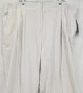 Rafaella Wide Leg Linen Blend Pants 24W White Plus Size Womens