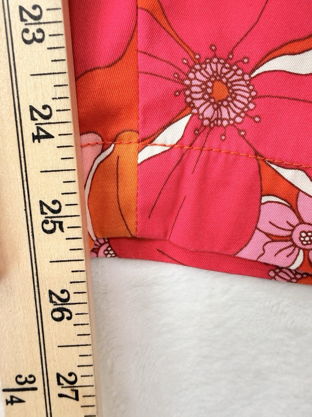 Talbots Perfect Crop Pants 12 Curvy Pink Orange Floral Print Womens