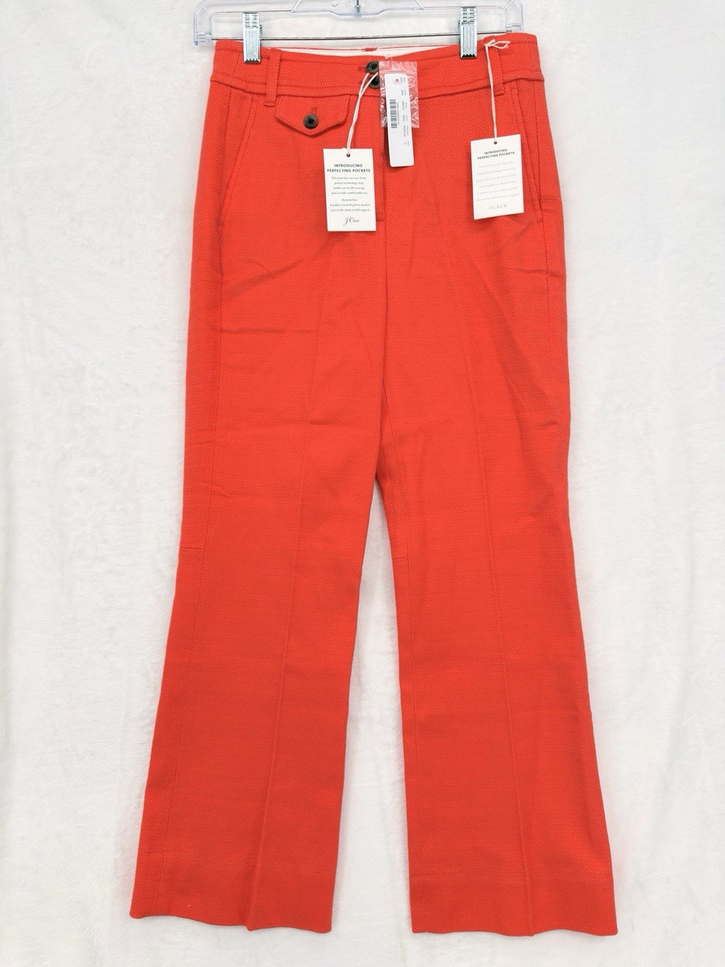 J Crew High Waisted Kickout Crop Pants Grasscloth Orange Red Womens New NWT