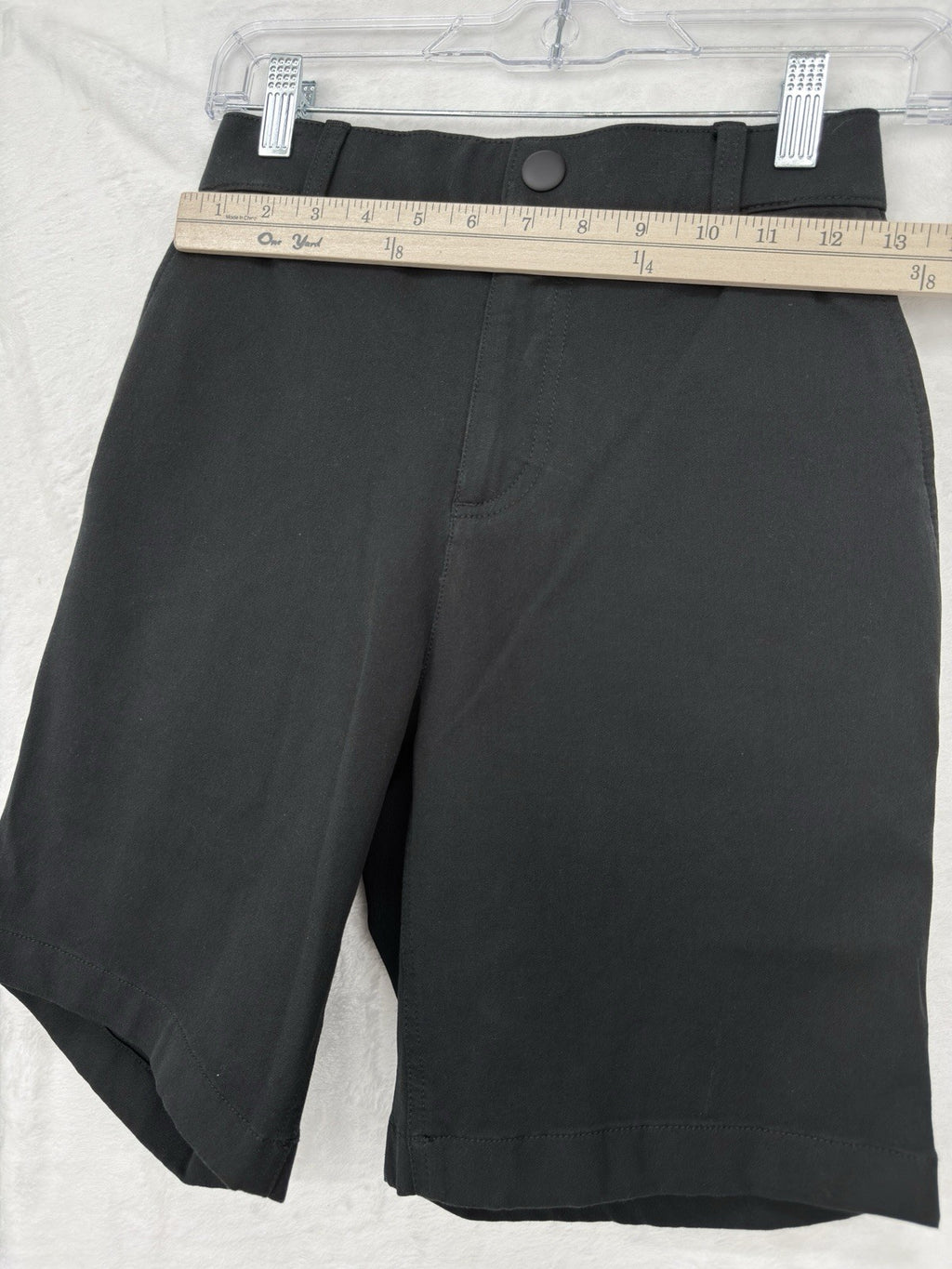 Mugsy Travelers Shorts Small Mens Black 8” Cotton Stretch Back Elastic