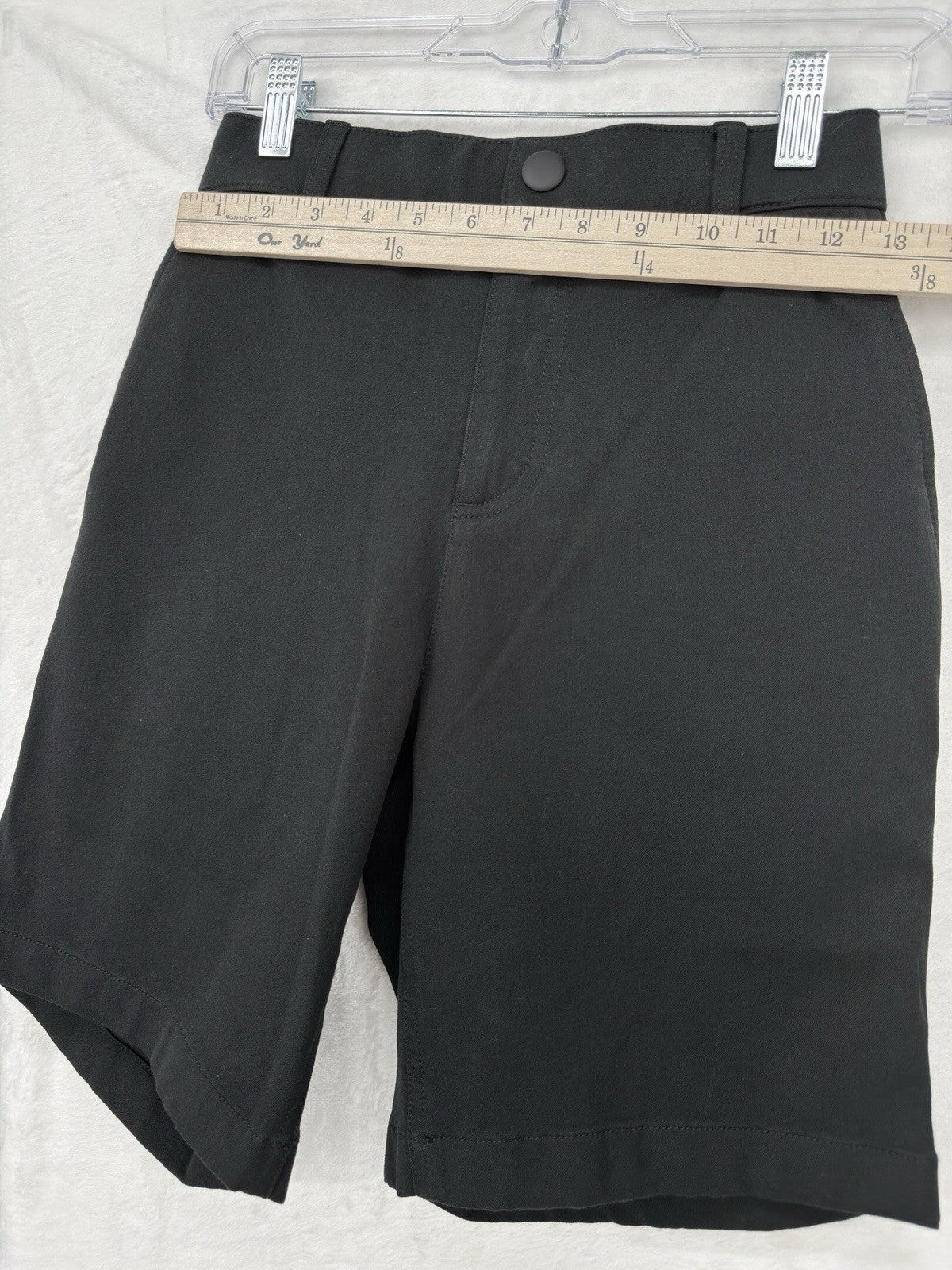 Mugsy Travelers Shorts Small Mens Black 8” Cotton Stretch Back Elastic