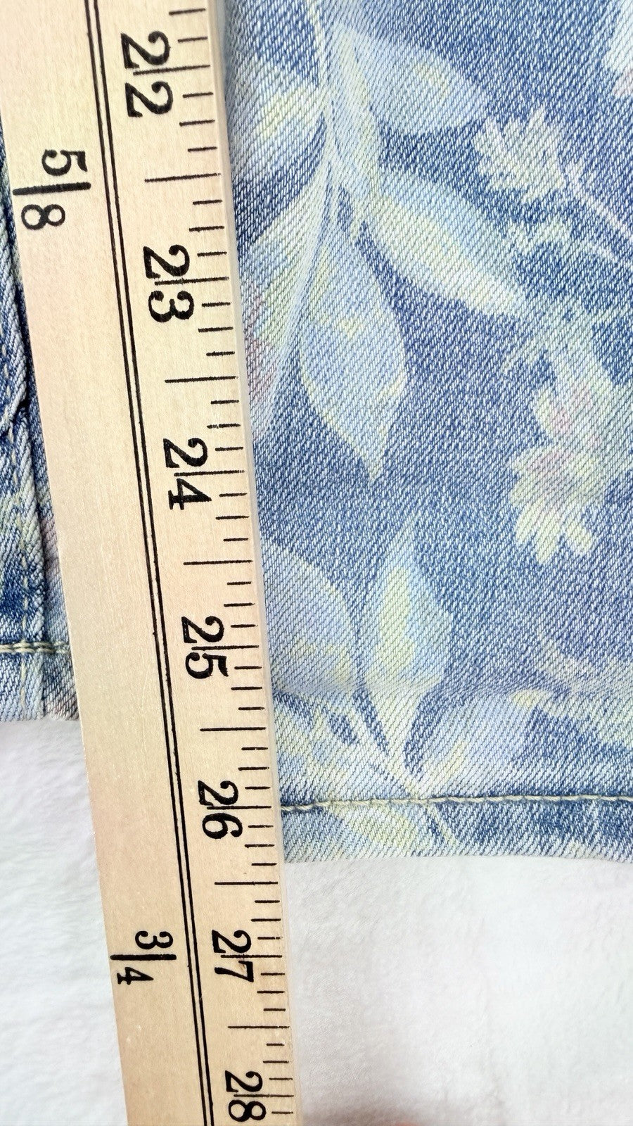 Seven 7 Cropped Jeans 6 Womens Light Blue Floral Print Starlette Crop New