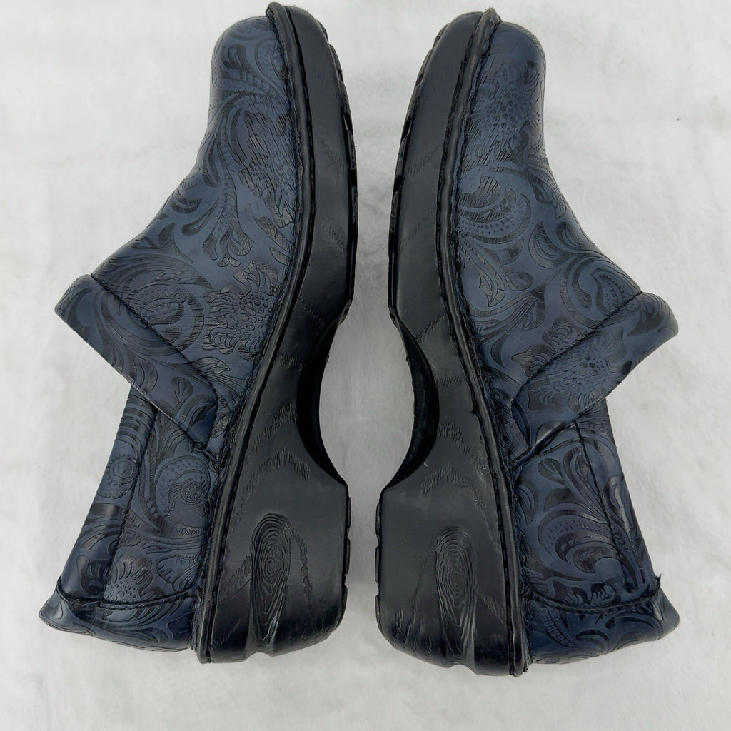 BOC Clogs Size 8 Womens Blue Floral Slip On Shoes B.O.C. 8M