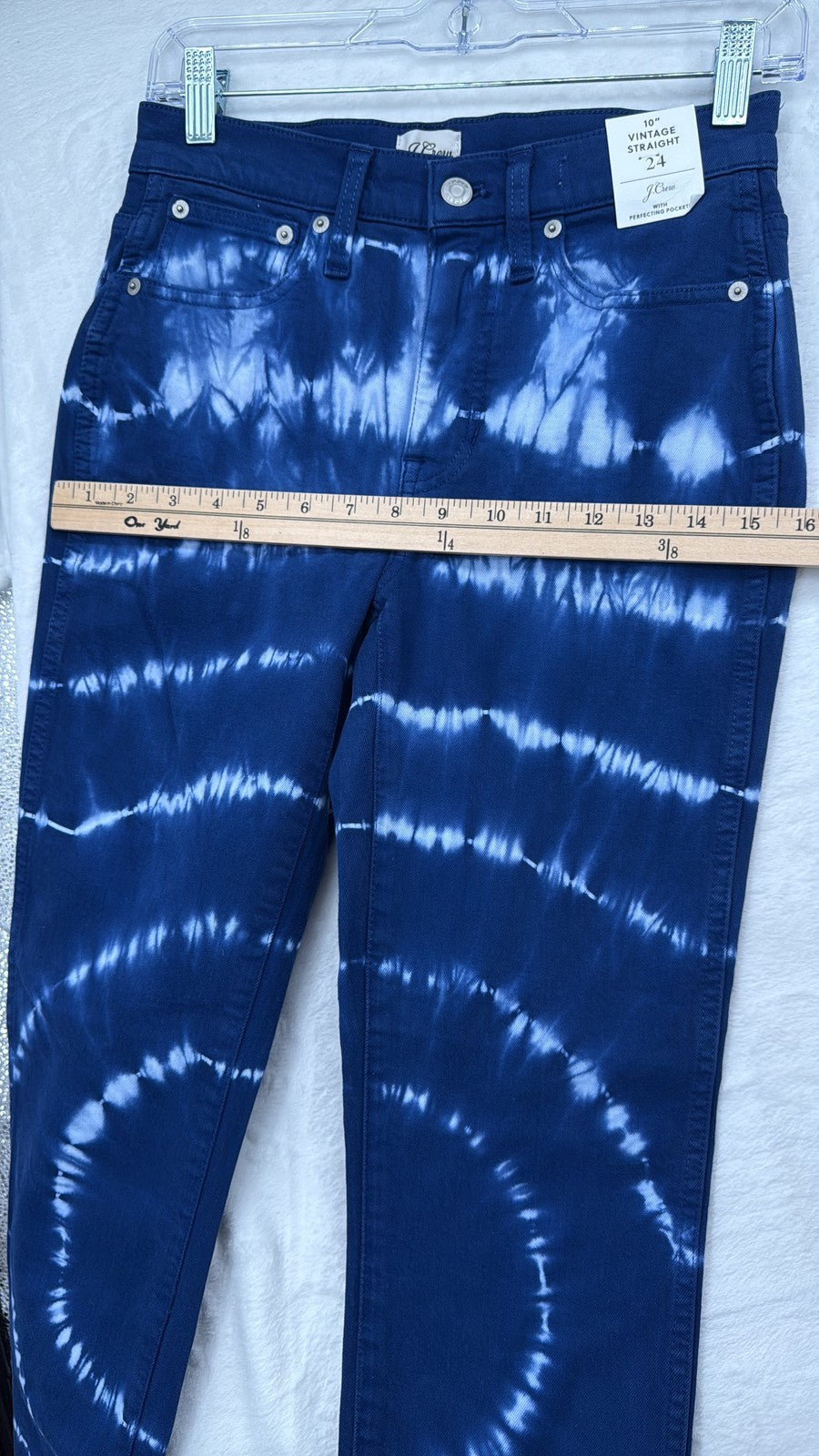 J Crew Vintage Straight Jeans 24 Womens Blue 10” Denim Raw Hem New NWT