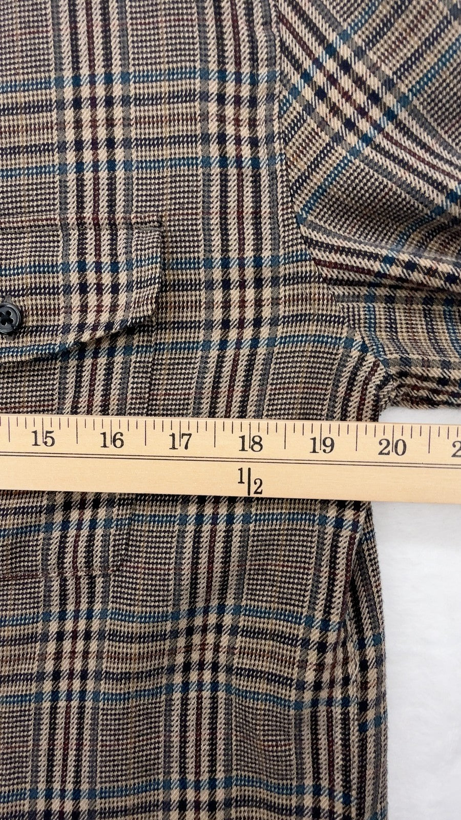 H&M Flannel Shirt Small Mens Brown Plaid Long Sleeve Button Up