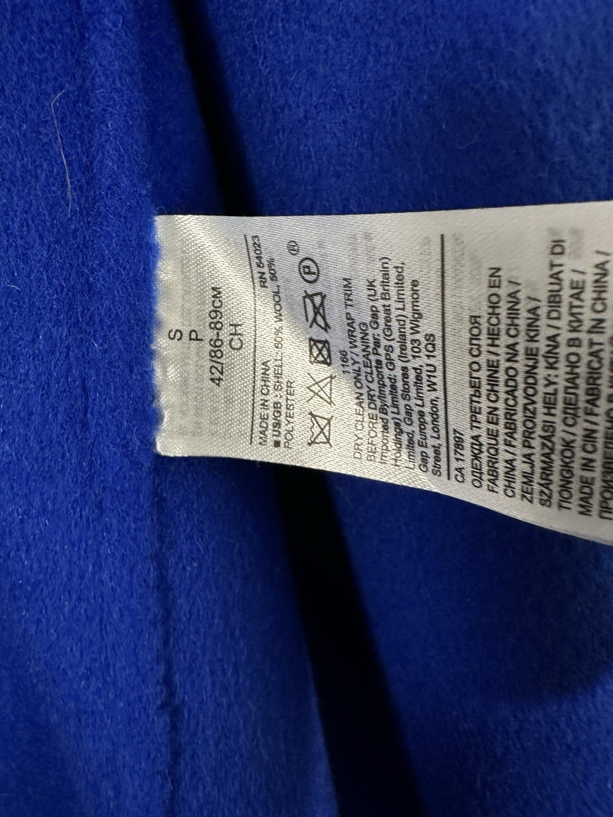 Banana Republic Double Faced Wool Blend Hooded Jacket Small Womens Blue Pockets