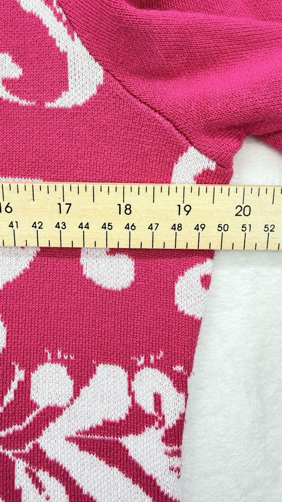 Nina Leonard Sweater Dress Large Pink Floral Elbow Sleeve Knee Length Womens