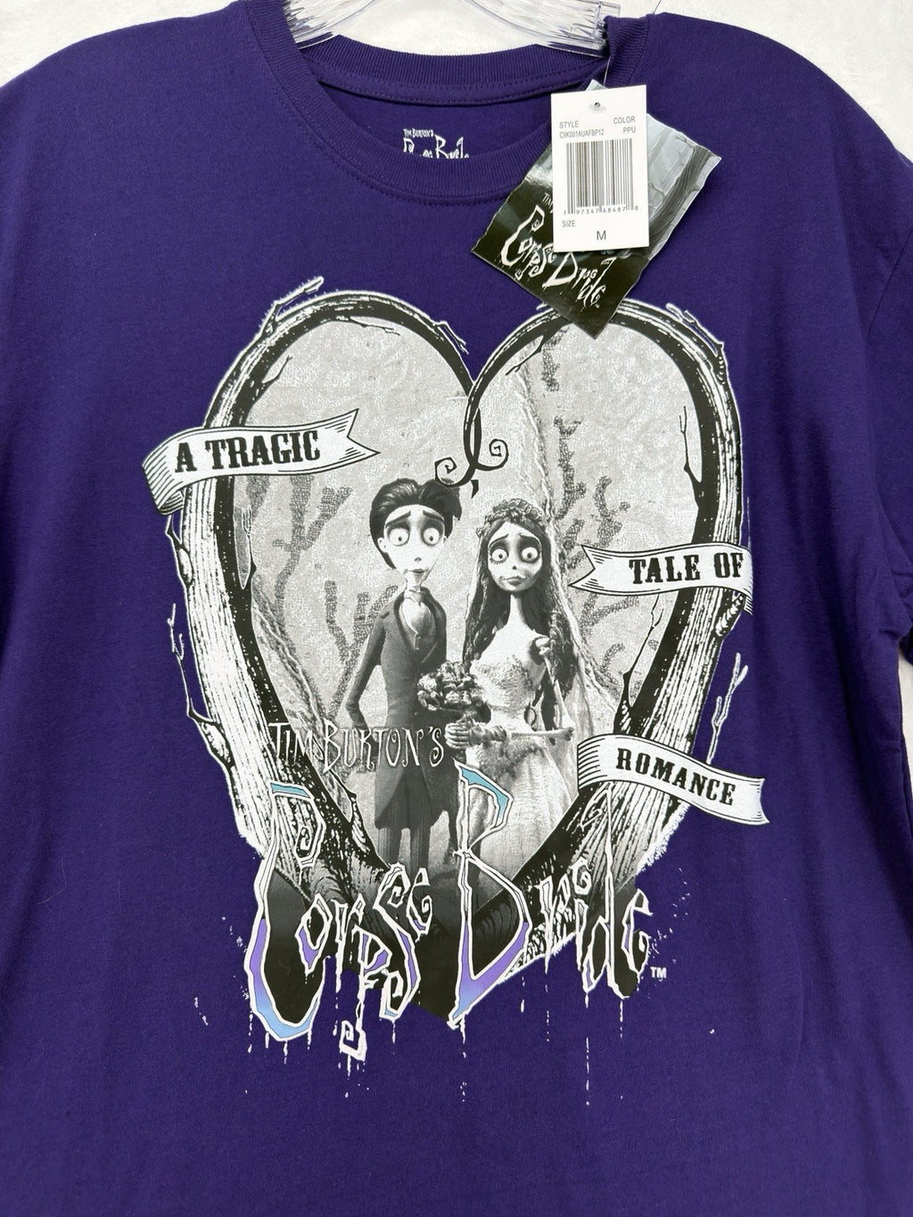 Tim Burton Corpse Bride T Shirt Medium Purple Short Sleeve New NWT