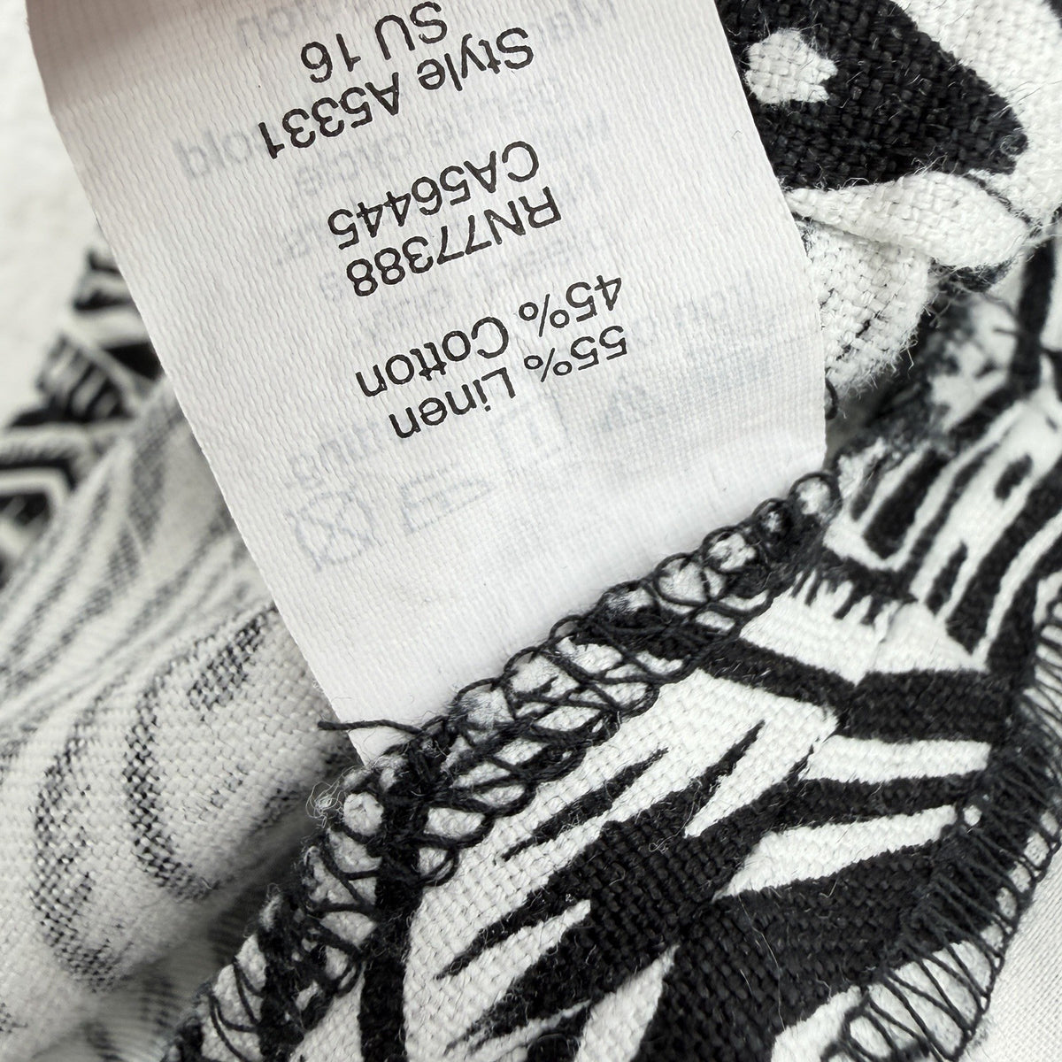 J Crew Linen Blend Shorts 6 Womens Black White Print Pull On 3” Mid Rise