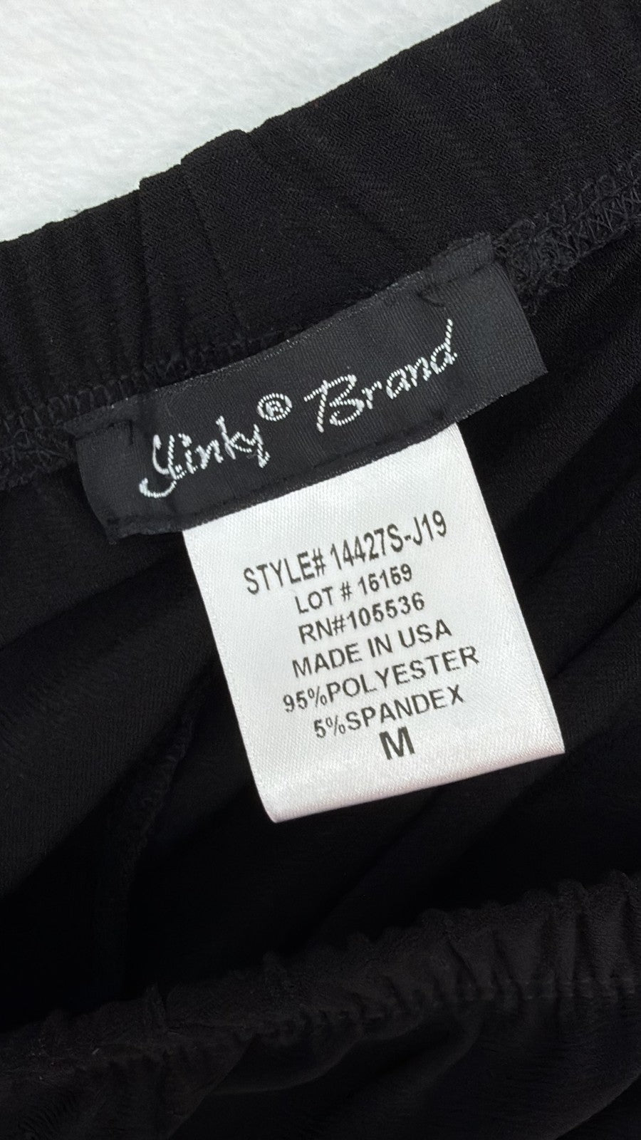 Slinky Brand Pull On Pants Medium Womens Black Floral Laser Cut Hem Lot 2 Pairs