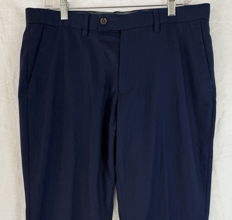 Guide London Dress Pants 34R 34 34x29 Mens Blue Herringbone Lightweight