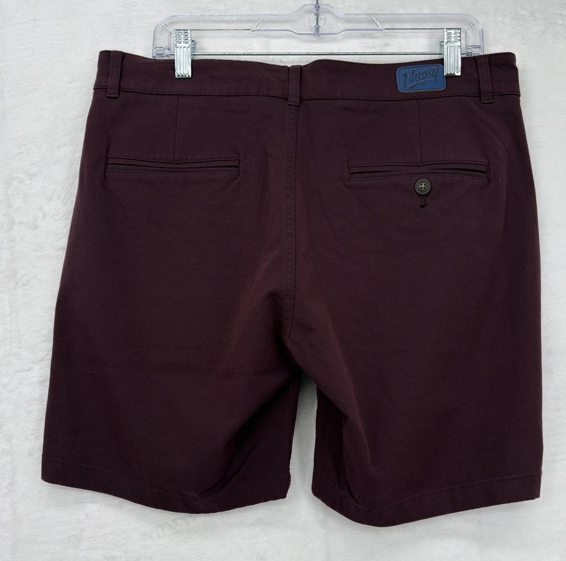 Mugsy Shorts 34 Ports 7” Maroon Chino Mens