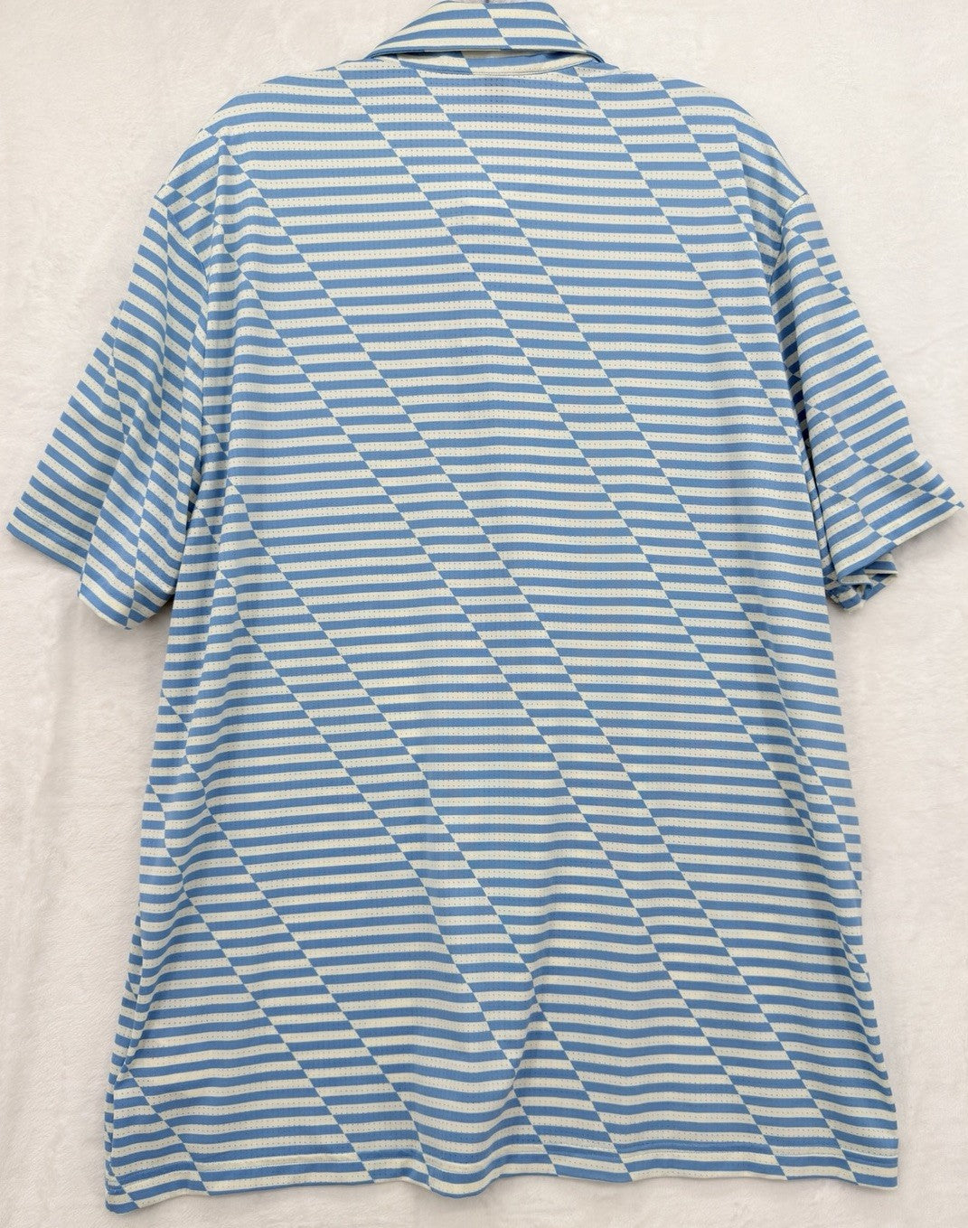 Adidas Ultimate 365 Golf Polo XL Shirt Mens Blue White Striped Short Sleeve Mesh