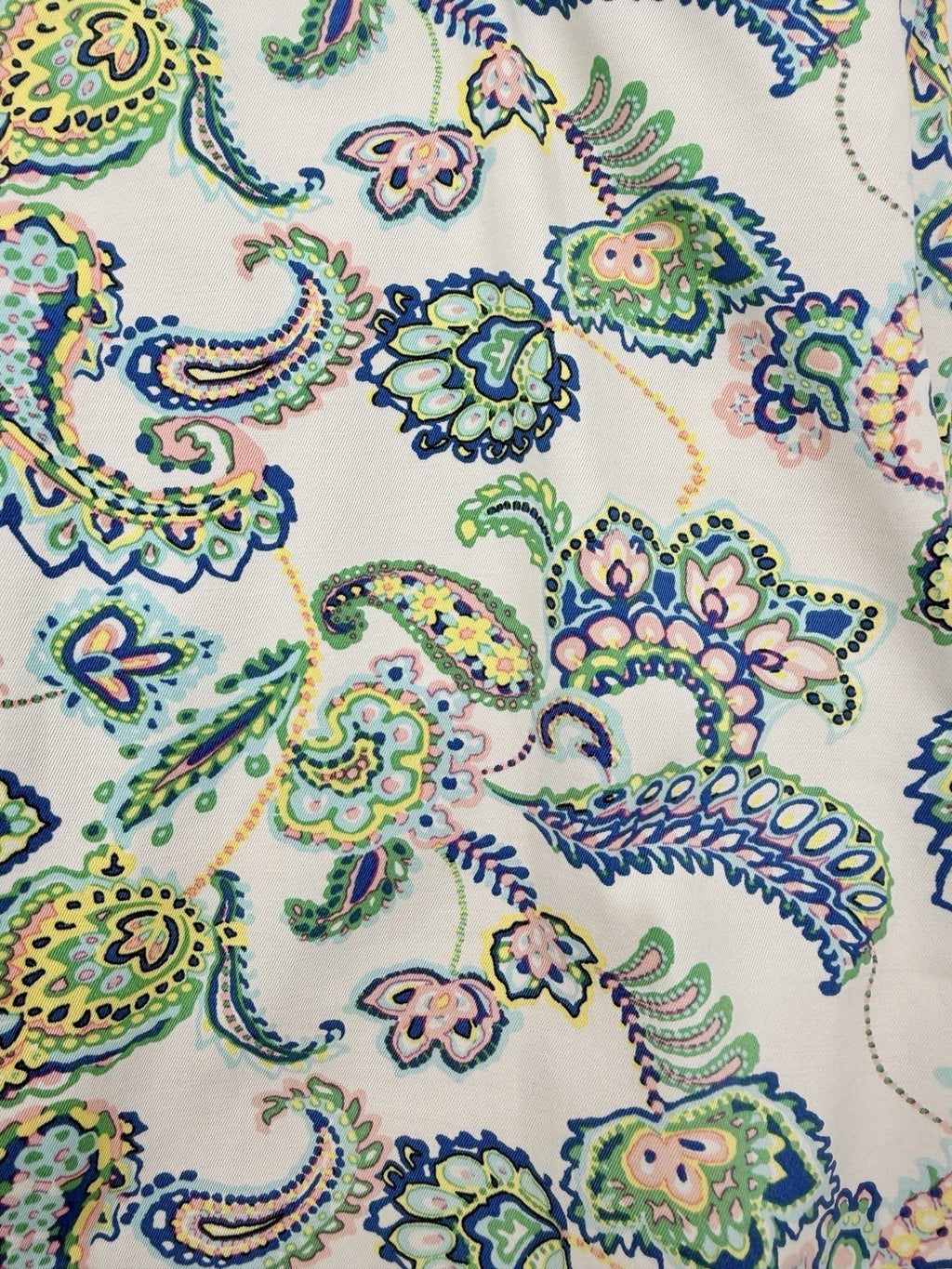 Talbots Perfect Skimmer Pants 12 Curvy White Paisley Print Womens Cropped
