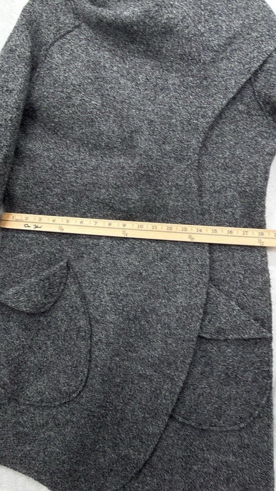 Mieko Mintz Coat Small Gray Kantha Wool Womens Jacket Art To Wear Lagenlook