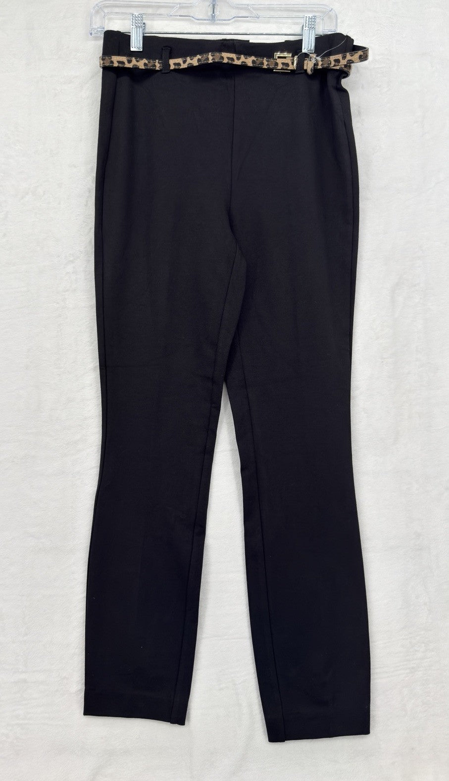Jules And Leopold Pants Small Leggings Pull On Black Leopard Print Belt New NWT