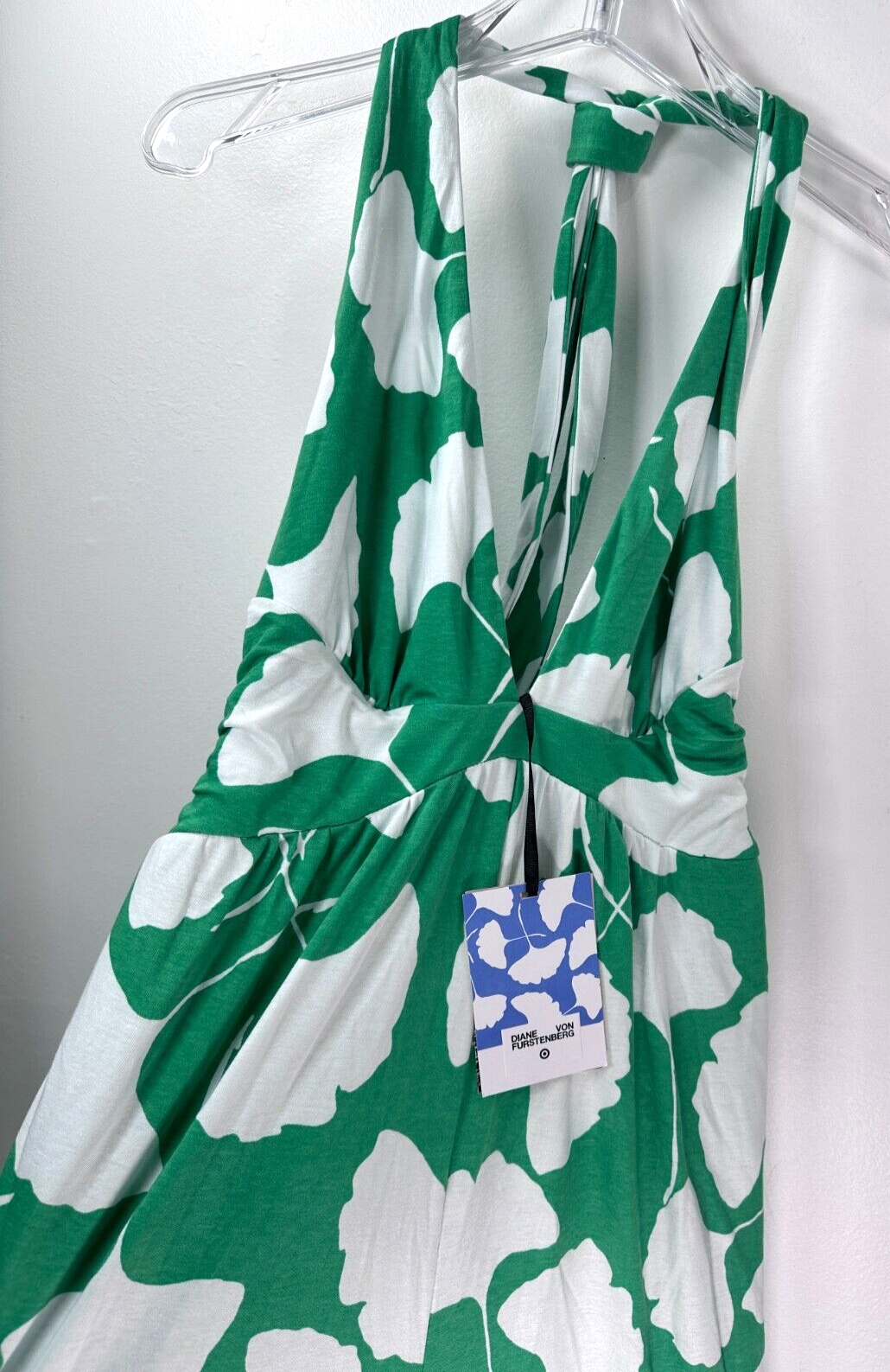 DVF For Target XS Women's Halter Ginkgo Green Jumpsuit Diane Von Furstenberg NEW