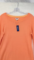 Old Navy Sweater XS Womens 100% Cotton Long Roll Tab Sleeve Orange New NWT