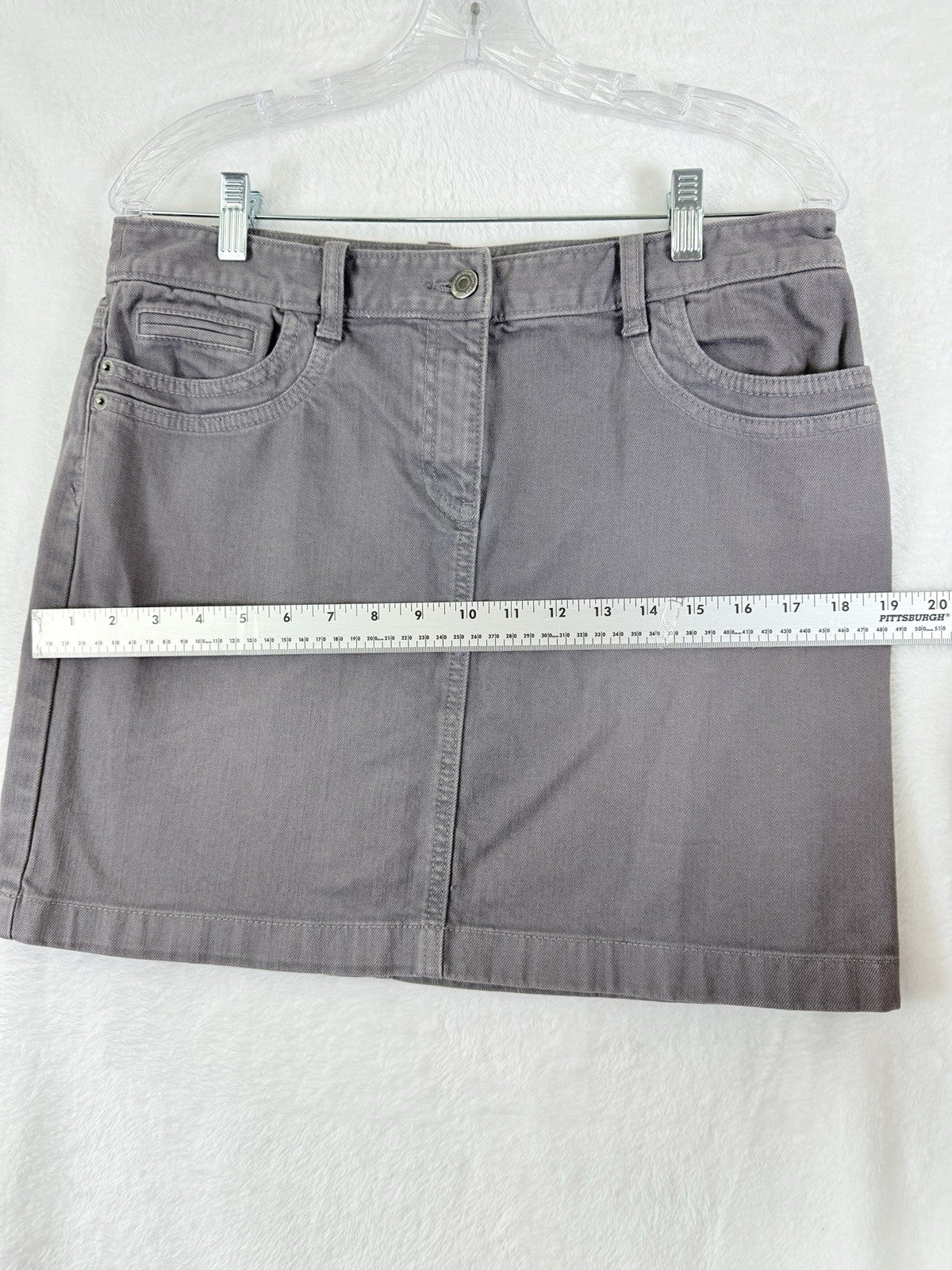 Ann Taylor Loft Denim Skirt 6 Gray Jean Women