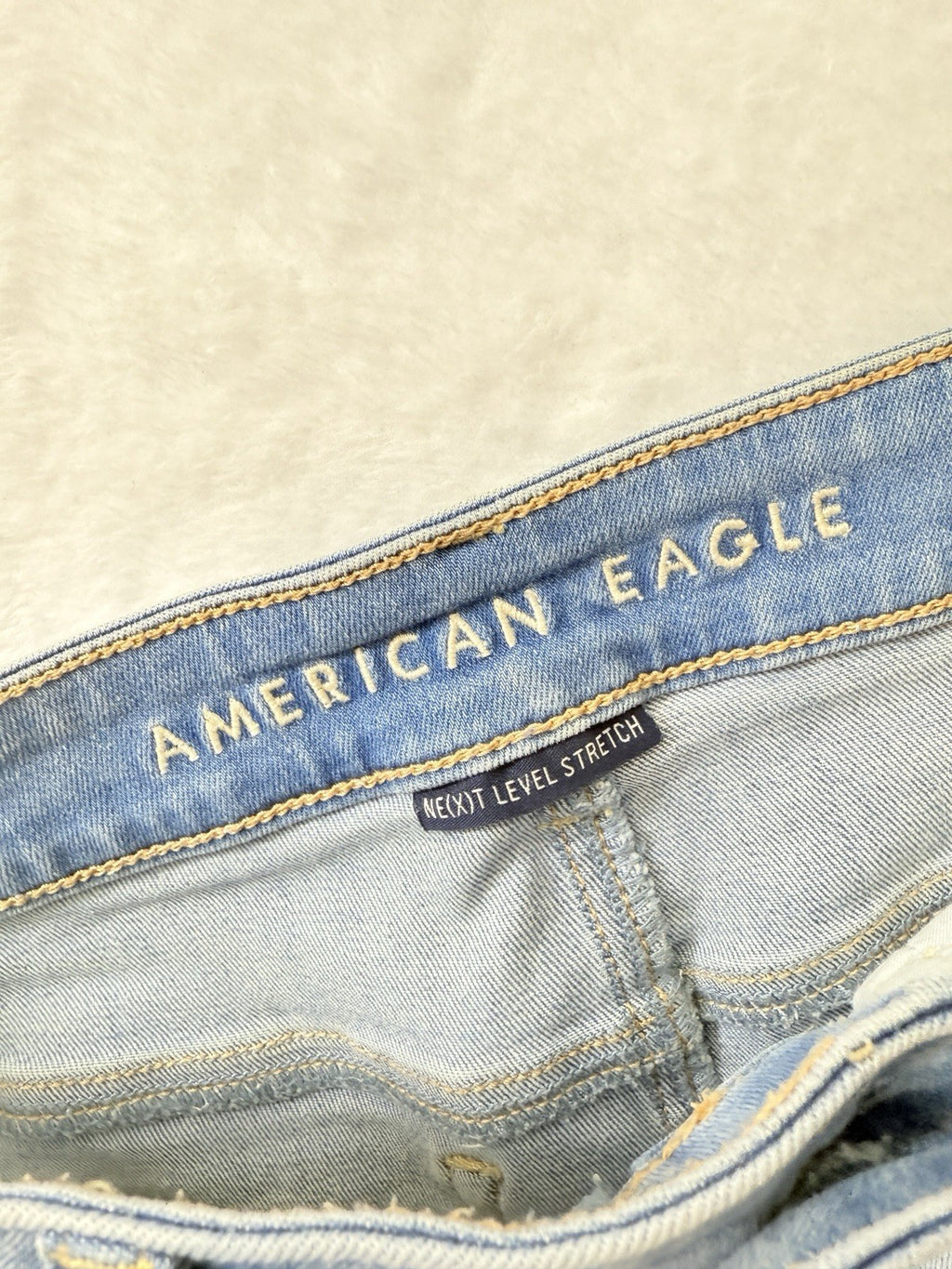 American Eagle High Rise Shortie 6 Shorts Womens Light Blue Denim Short