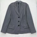 Talbots 3X Blazer Jacket Knit Navy Blue White Striped Plus Size Womens