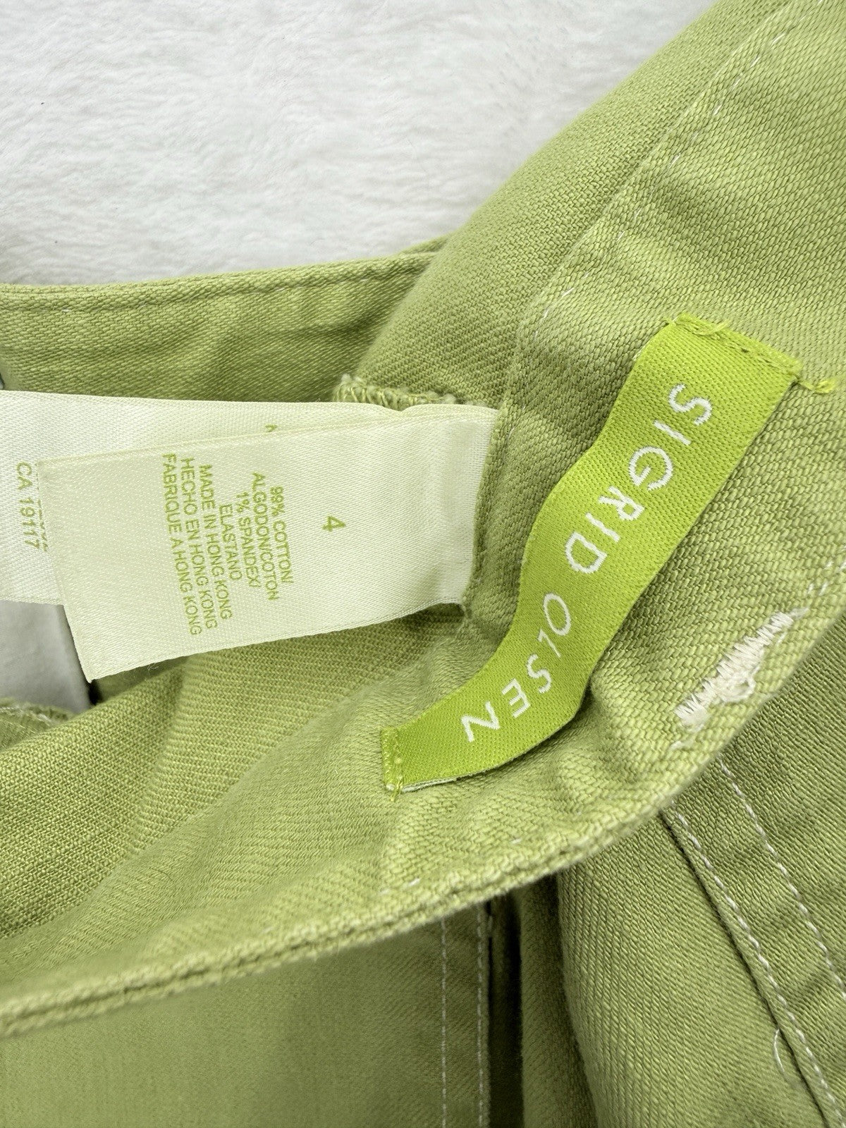 Sigrid Olsen Modernist Jeans 4 Womens Bright Green Straight Leg