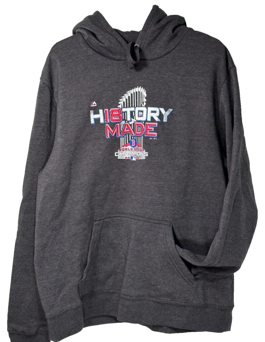 Boston Red Sox 2018 World Series Hoodie Sweatshirt Shirt Majestic Gray Mens XL