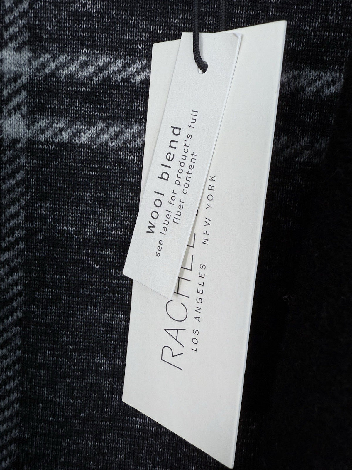 New Rachel Zoe Large Vest Boack Plaid Sleeveless Wool Blend Jacket Womens