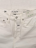 J Crew Slim Boyfriend Jeans 24 White Raw Hem Womens Denim New NWT
