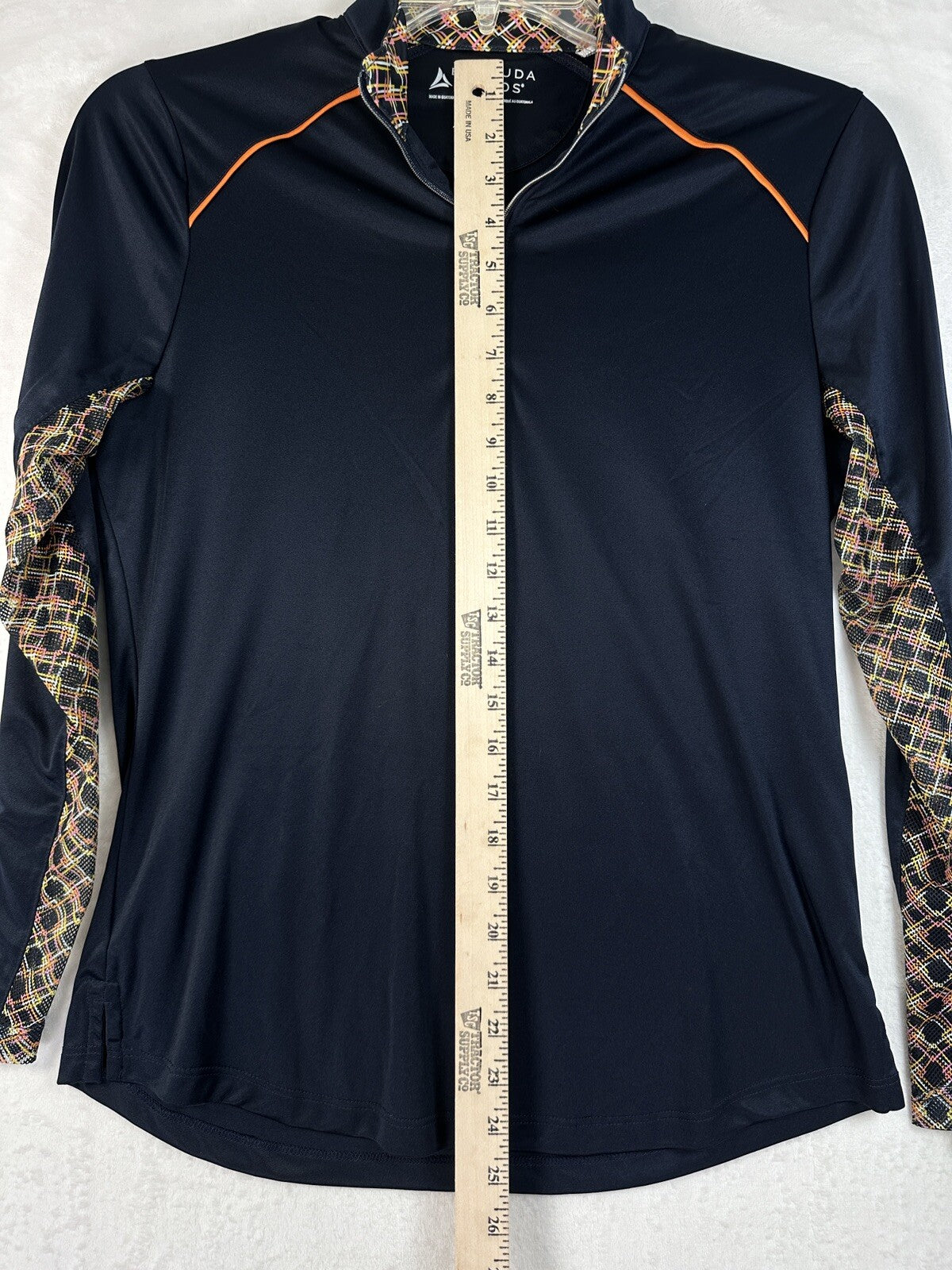 Bermuda Sands Womens Golf 1/4 Zip Medium Colorblock Navy Blue Top