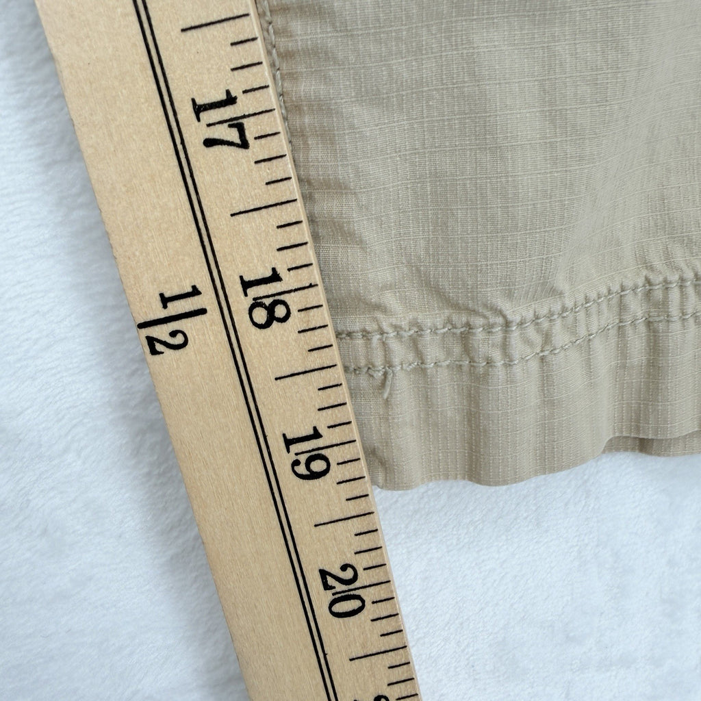 LL Bean Ripstop Capri Pants Medium Petite Womens Pull On Beige