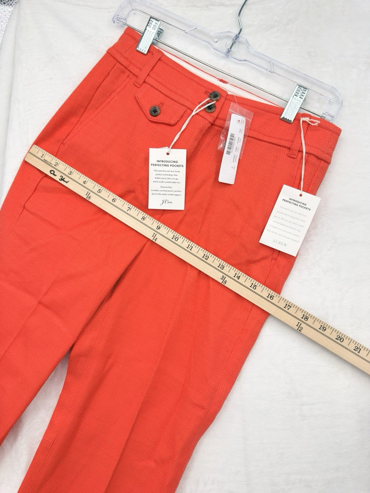 J Crew High Waisted Kickout Crop Pants Grasscloth Orange Red Womens New NWT